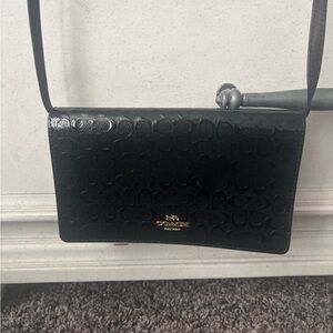 Coach Embossed Black Crossbody Bag